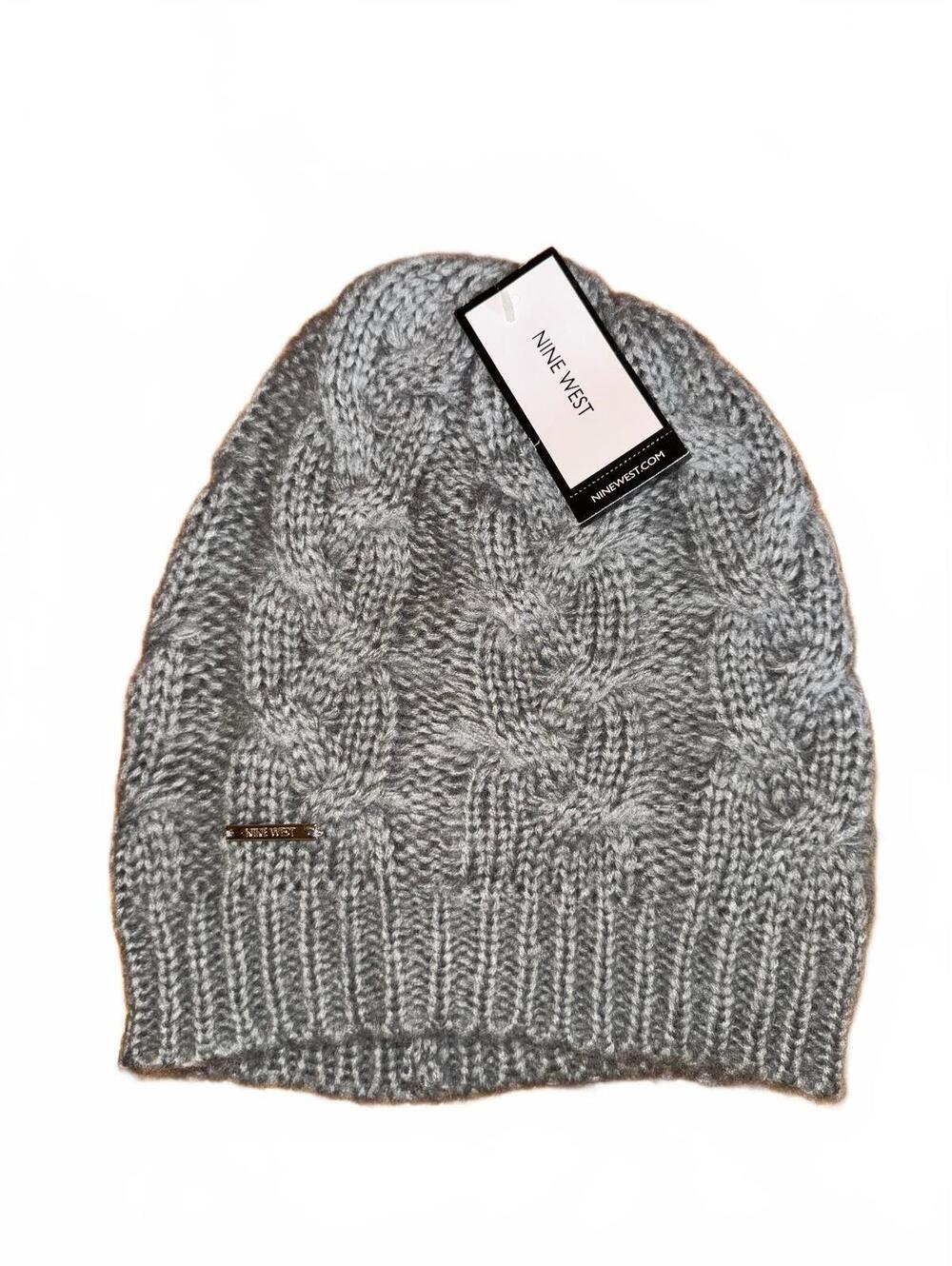 Nine West gray cable knit beanie